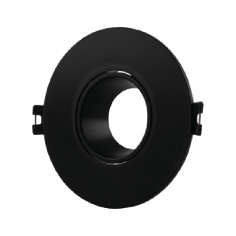 Bala GU10 Incrustar Recesada Ala Ancha Policarbonato Negro Felgolux