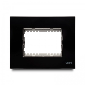 Placa 3H   Vidrio  Plura Negro    Veto