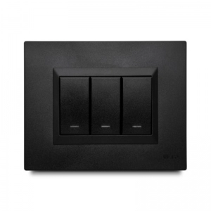 Interruptor Inteligente Triple Con Tecla Veto Negro