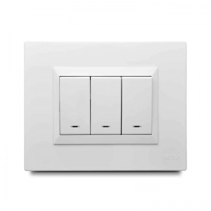 Interruptor Inteligente Triple Con Tecla Veto Blanco
