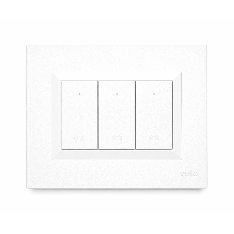 Interruptor Triple Kinetico Veto Blanco