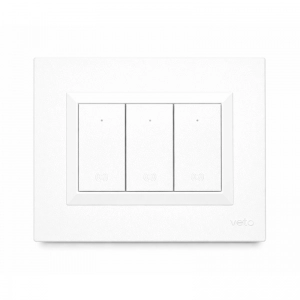 Interruptor Triple Kinetico Veto Blanco