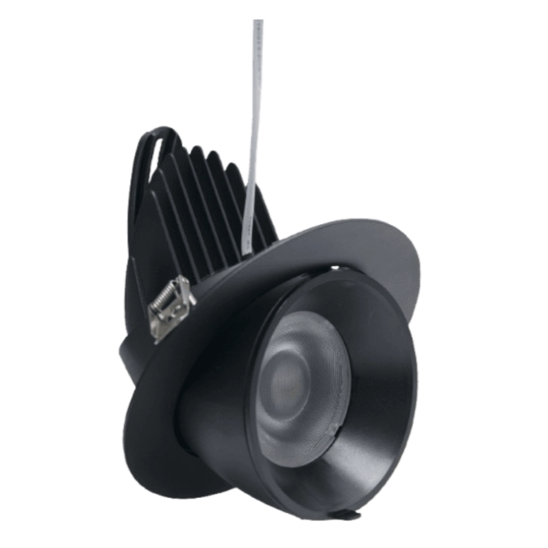 Downlight LED 18W Incrustar Redondo Escualizable Negro 4000K Sicoluz