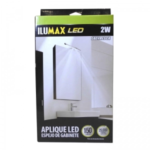 APLIQUE LED 2W ESPEJO DE GABINETE SATIN 4100K 150Lm 110-130v ILUMAX