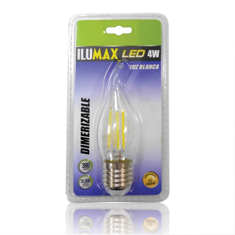 BOMBILLO LED 6W E-27 VELA PICO DE LORO DIMERIZABLE 6500K ILUMAX