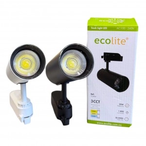Spot Led 20w Riel 2 Vías CCT ECOLITE