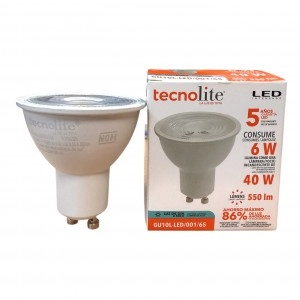 Bombillo GU10 6W 6500K 550lm TECNOLITE