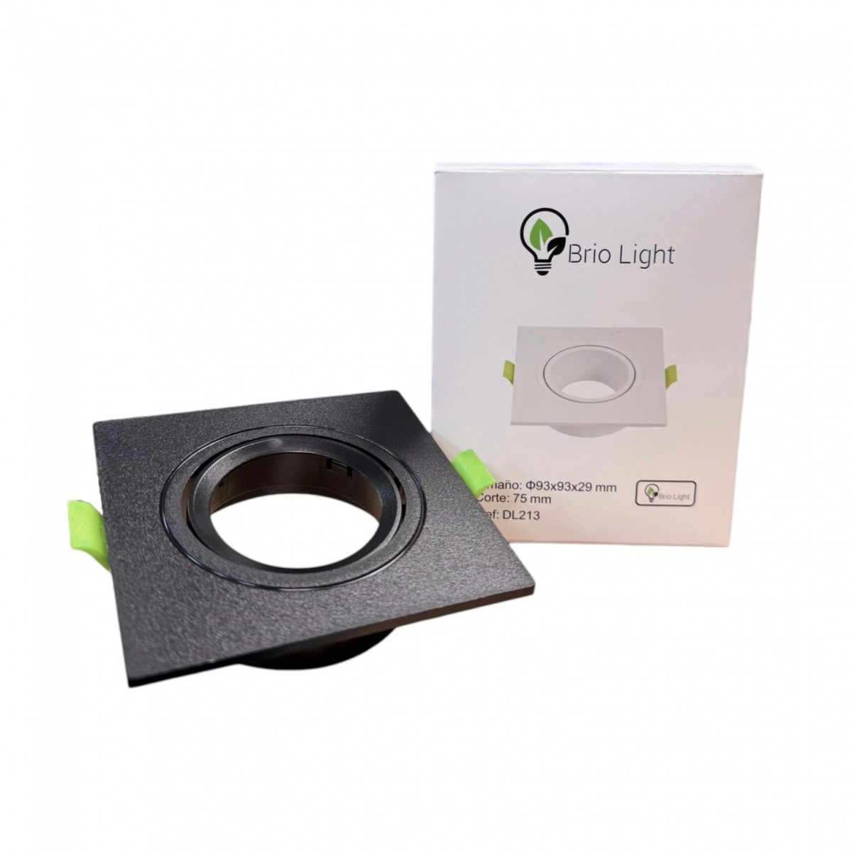 Bala GU10 Inc Cuad Creta Sencillo PC Negro BRIO LIGHT
