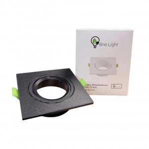 Bala GU10 Inc Cuad Creta Sencillo PC Negro BRIO LIGHT