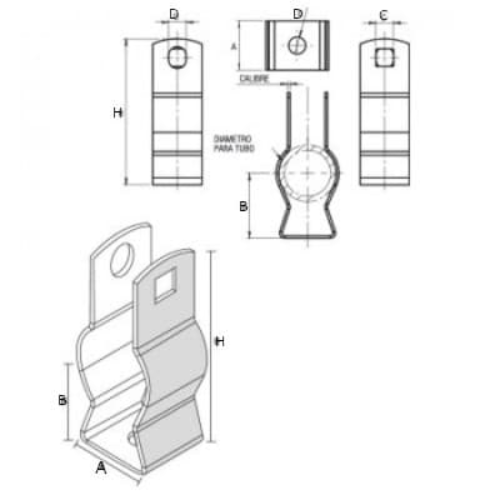 Grapa de Sujeción de Tubería Colgante de 1