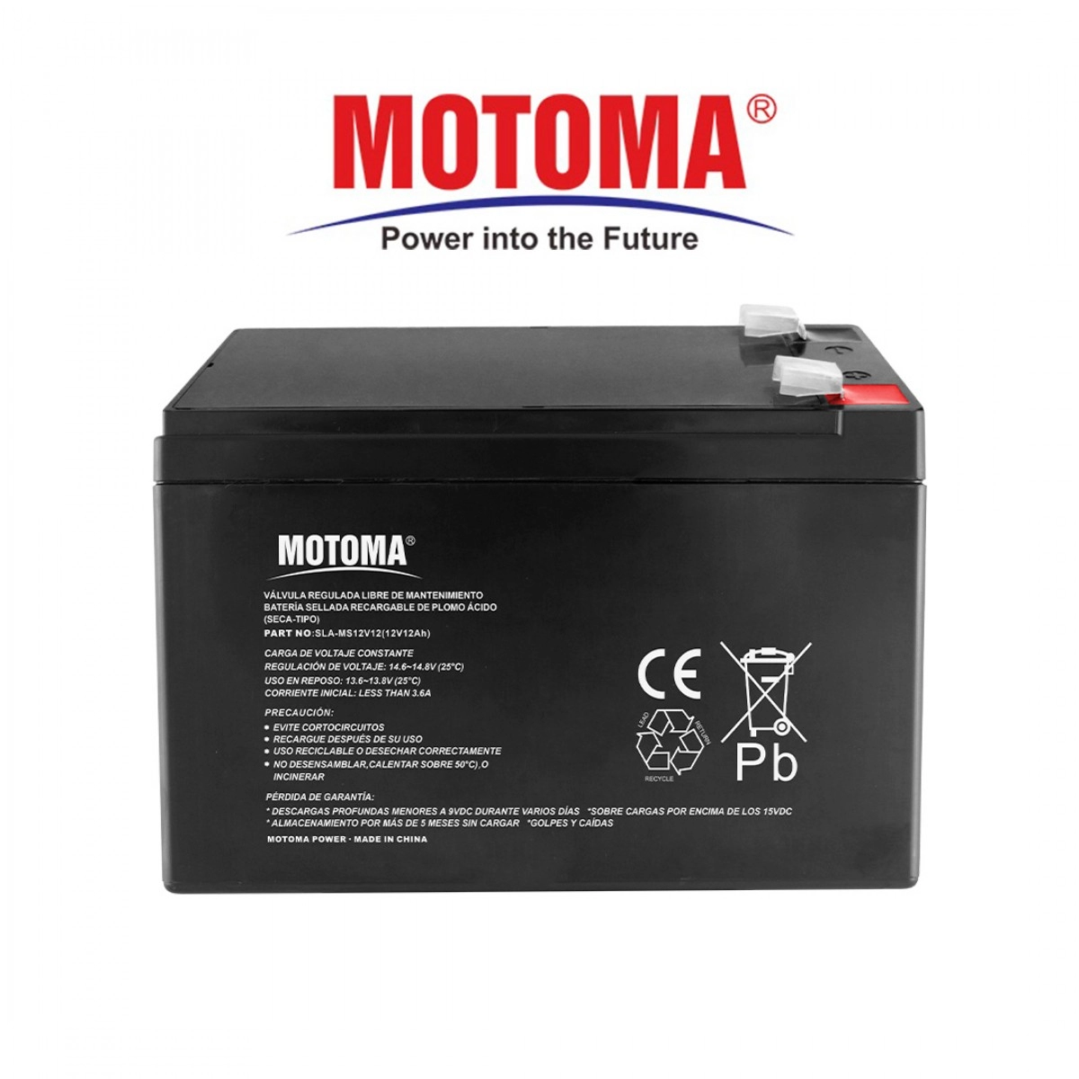 Batería Motoma AGM 12V-12AH 1200 CICLOS-30% W: 3.6Kg