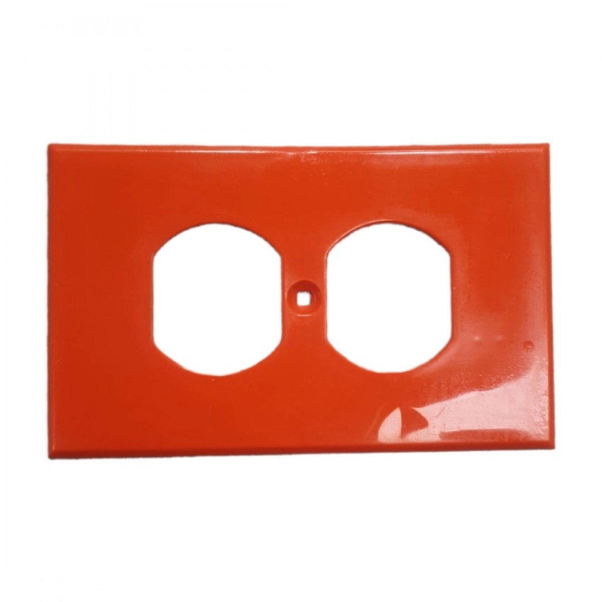 Tapa PVC toma doble Naranja
