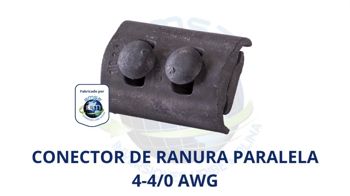 Conector pernado 2 Pernos,LP=4-4/0 AWG;Der=4-4/0 AWG, Aluminio. (con perno galvanizado)