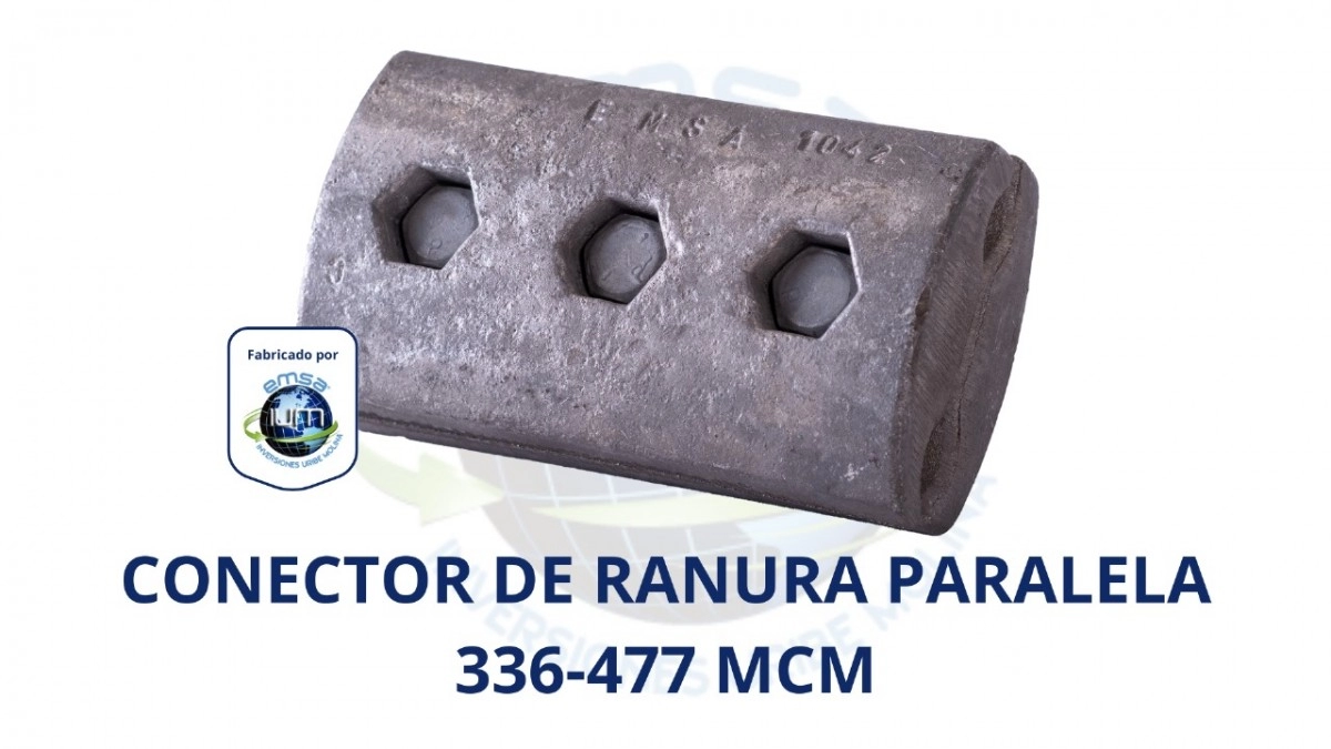 Conector pernado 3 Pernos,LP=336,4-927 MCM;Der=336,4-927 MCM, Aluminio Bimetálico. (con perno galvanizado)