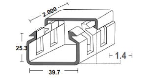 Canaleta Ranurada 40X25
