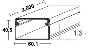 Canaleta Plástica 60X40