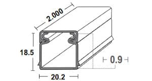Canaleta Plástica 20X20