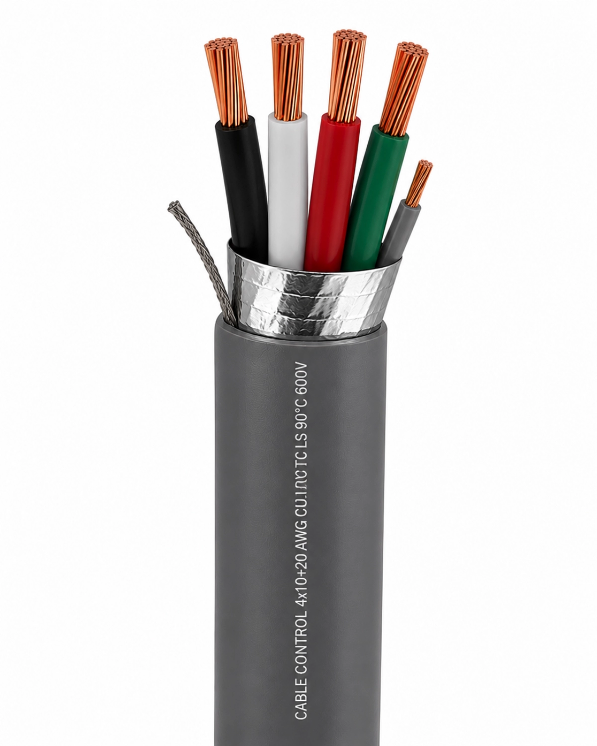 Cable Control 4x10+20 awg cu pvc tc ls 90°c 600v