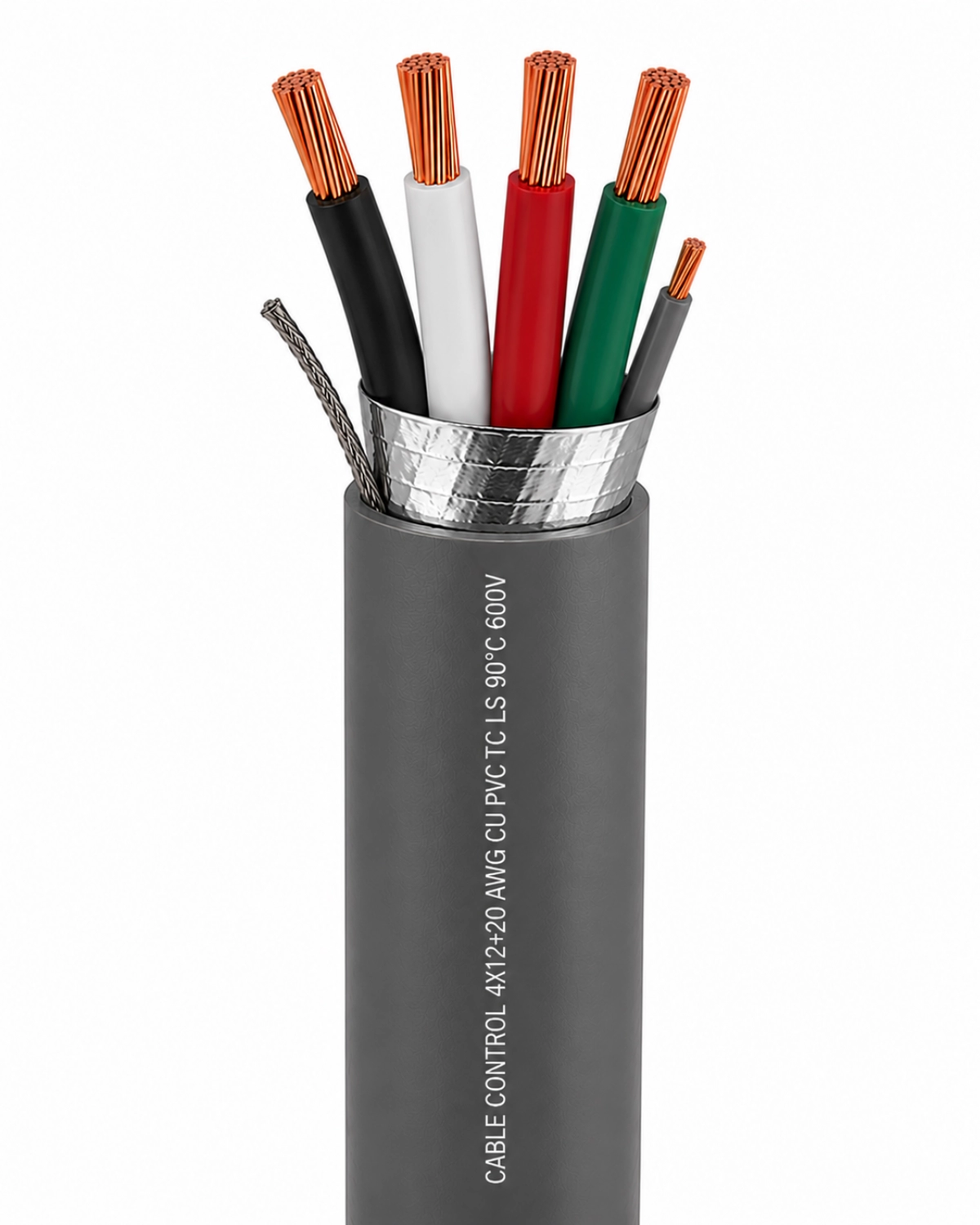 Cable Control 4x12+20 awg cu pvc tc ls 90°c 600v