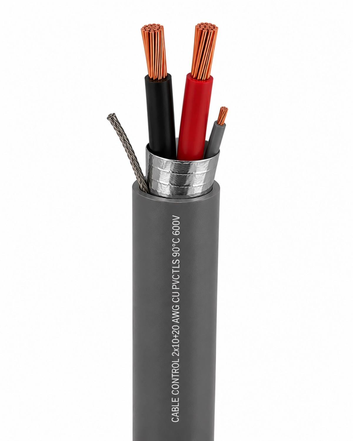 Cable Control 2x12+20 awg cu pvc tc ls 90°c 600v
