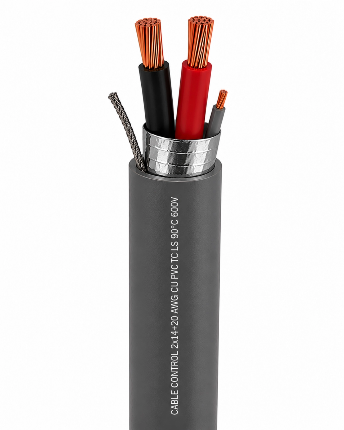 Cable Control 2x14+20 awg cu pvc tc ls 90°c 600v