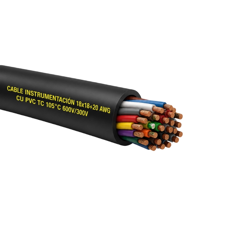 Cable Instrumentación 18x18+20 awg cu pvc tc 105°c 600v/300v