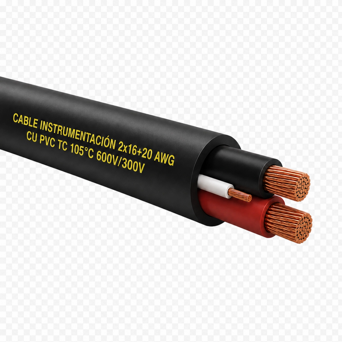 Cable Instrumentación 2x16+20 awg cu pvc tc 105°c 600v/300v