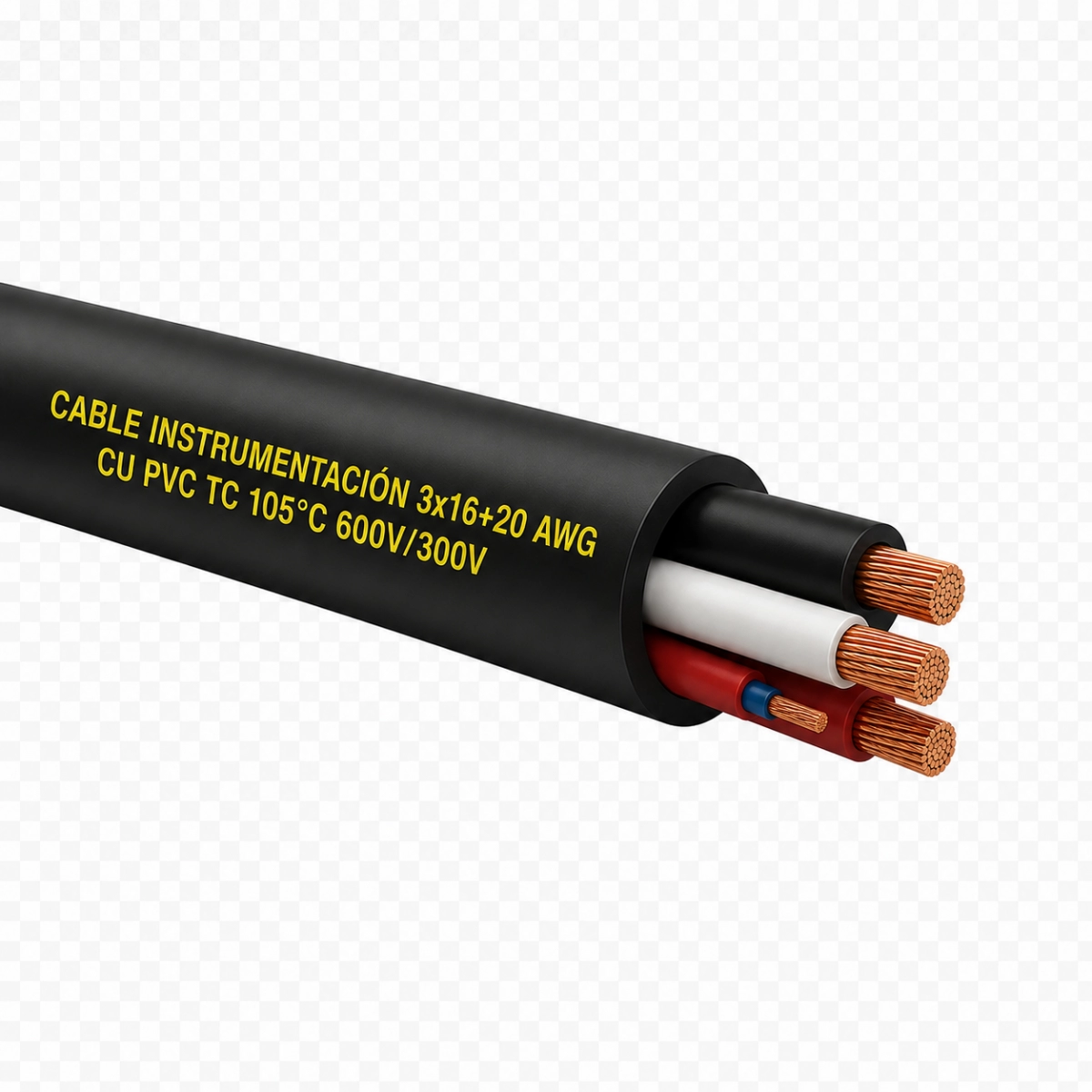 Cable Instrumentación 3x16+20 awg cu pvc tc 105°c 600v/300v