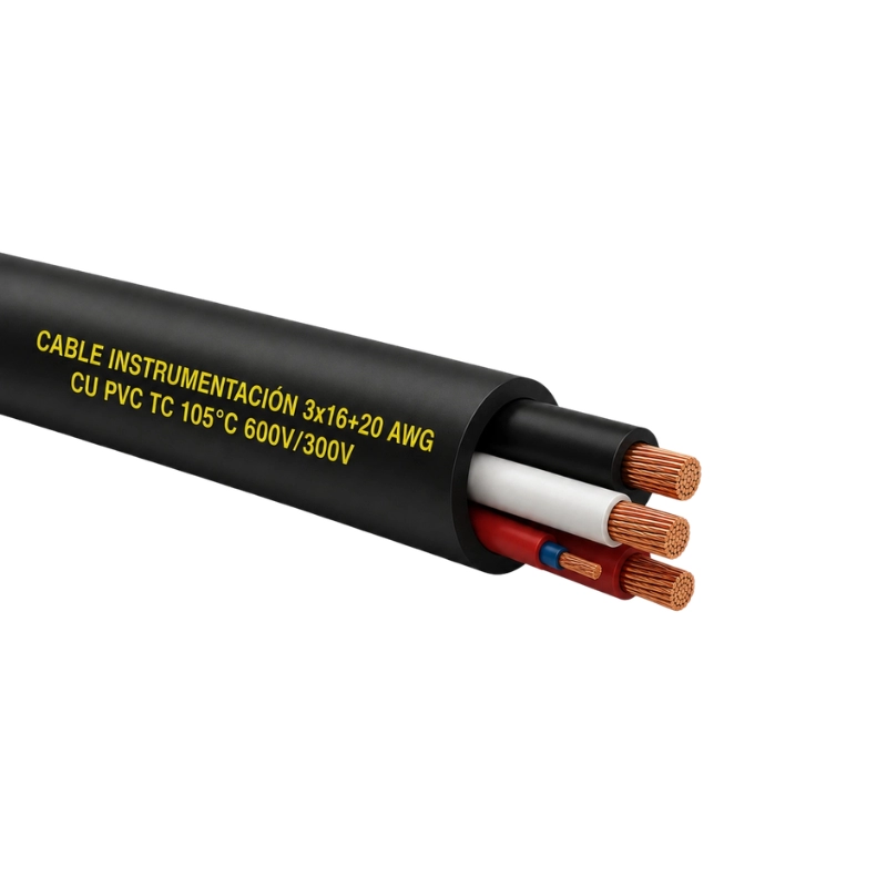 Cable Instrumentación 3x16+20 awg cu pvc tc 105°c 600v/300v