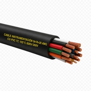 Cable Instrumentación 9x16+20 awg cu pvc tc 105°c 600v/300v