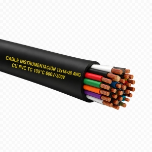 Cable Instrumentación 12x16+20 awg cu pvc tc 105°c 600v/300v