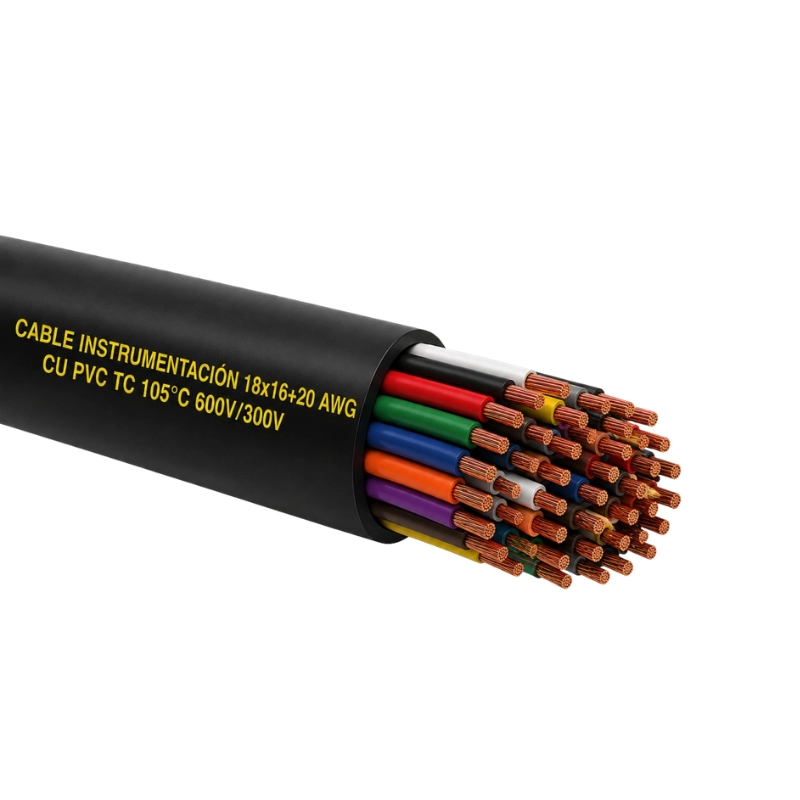 Cable Instrumentación 18x16+20 awg cu pvc tc 105°c 600v/300v