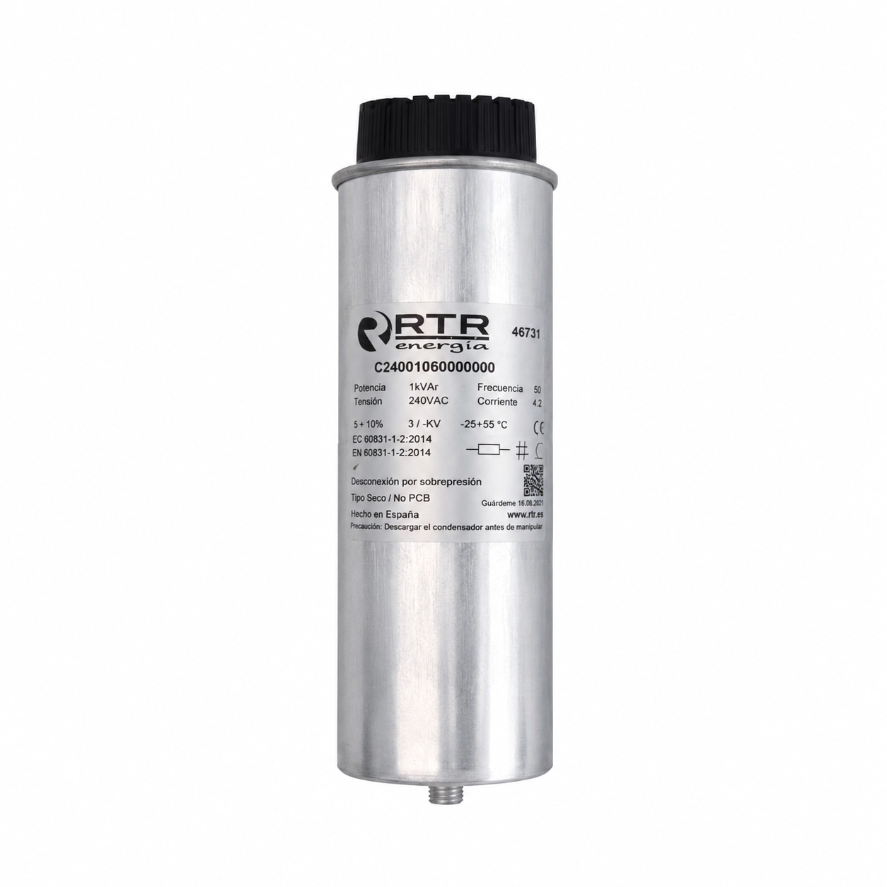 Condensador Trif P/Fp 2,5Kvar/240Vac 60Hz Ul España