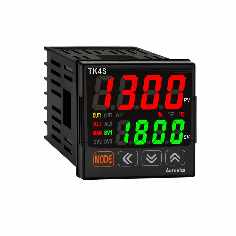Control de Procesos TK4, 48X48Mm, 1 Salida de Control a Rele, 2 Salidas de Eventos a Rele NA+ Salida de Retransmisión 4~20 MA.
