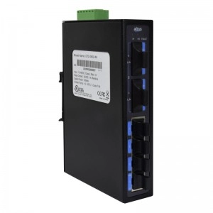 Switch Industrial Ethernet 4 Puertos, 2 Fibra Multimodo Montaje en Riel, Alimentacion 12-48 Vdc