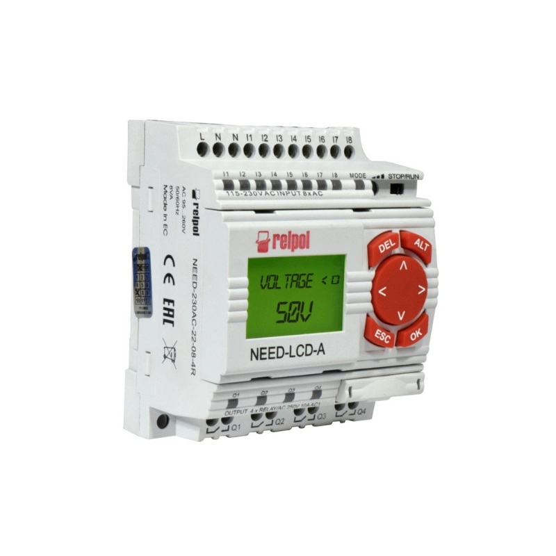 Mini-Plc Ac 8 In/4q+Lcd RELPOL