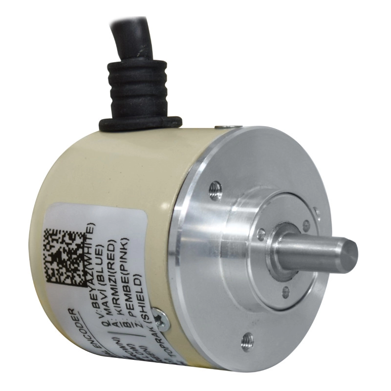 Encoder Incremental Rotativo 50Mm Diam Eje 8Mm, 100Ppr, Salida Htl Line Driver, 5~24Vdc.