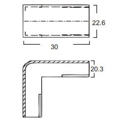 Angulo Externo PVC 20X20