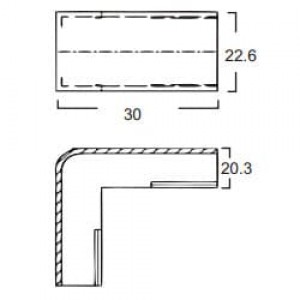 Angulo Externo PVC 20X20