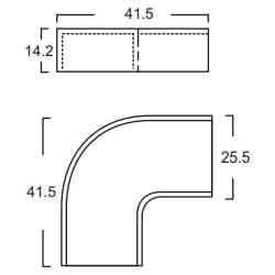 Angulo Plano PVC 22X15 Acme