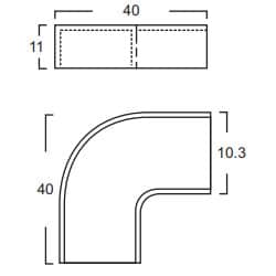Angulo Plano PVC 20X12