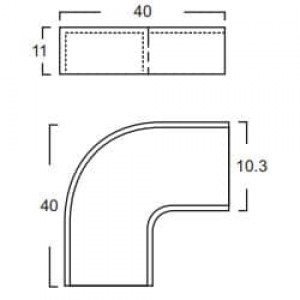Angulo Plano PVC 20X12