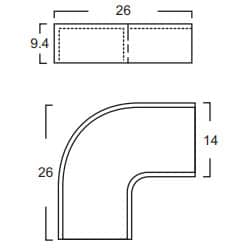Angulo Plano PVC 12X9 Acme
