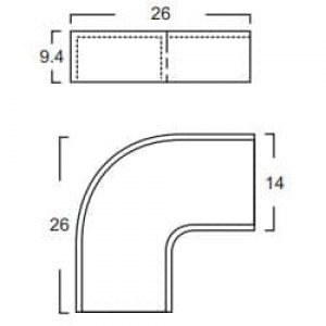 Angulo Plano PVC 12X9 Acme