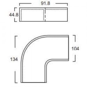 Angulo Plano PVC 100X45