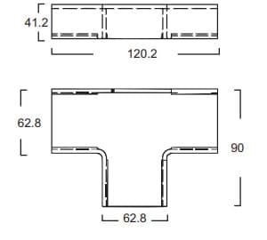Derivación en T PVC 60X40