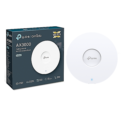 Tp-Link Ax3000 Ceiling Mount Wifi 6 Access Point 1X Gigabit Omada Sdn