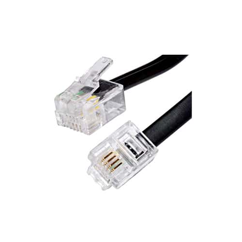 Cable Telefónico plano 2 Pares con Plugs RJ11 3Mts