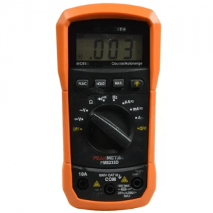 Multímetro Digital Ac/Dc hasta 600V, 10A. Medida Ohm, Diodo y Contin, Rango Manual.