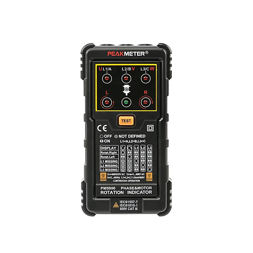 Secuencimetro, Ausencia Secuencia de Fases, Sentido de Giro. hasta 400V - 400Hz.